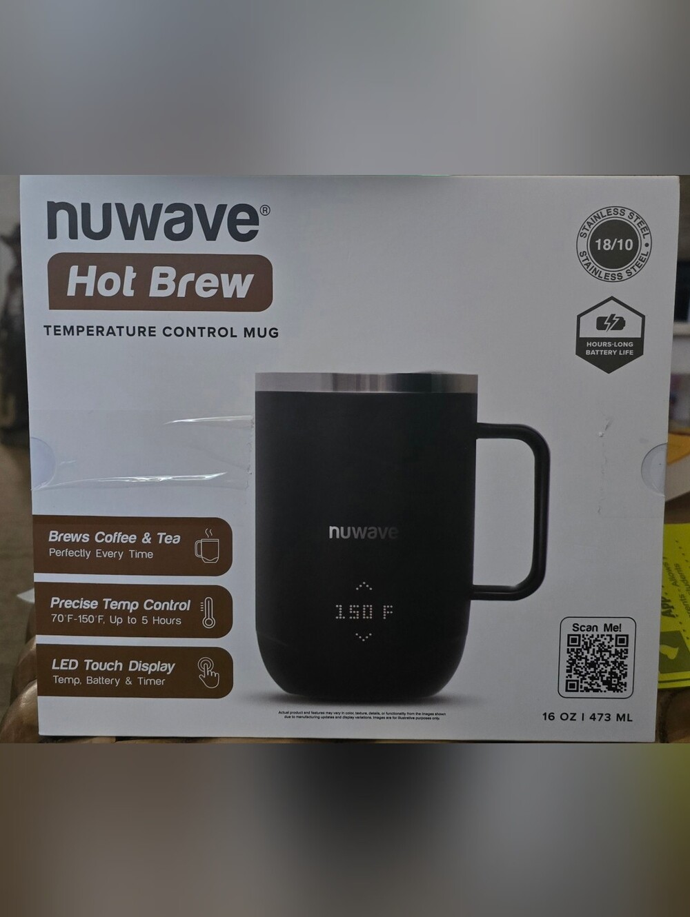 Black Temperature Control Mug - Smart Heated Travel Cup